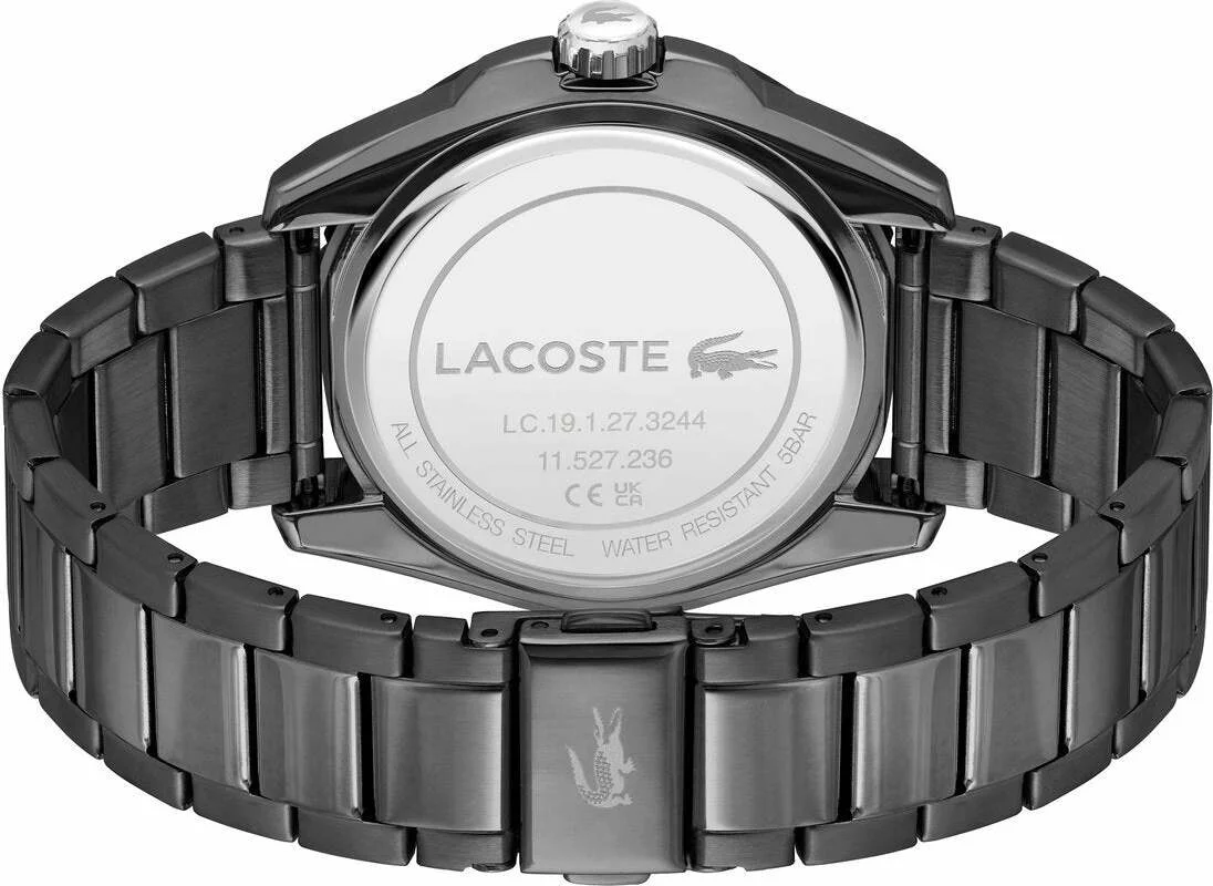Montre Lacoste Homme 2011288 - Cadran Noir, Boîtier et Bracelet Acier Gris vue 2