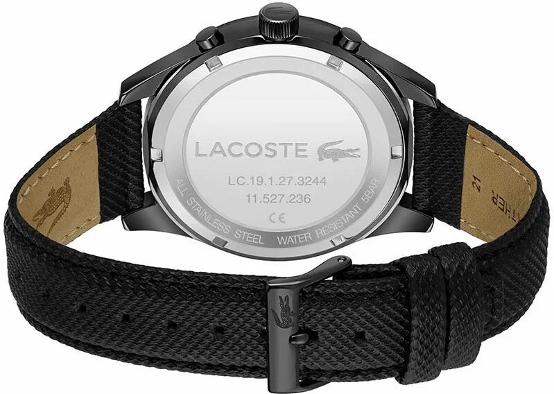 Montre Homme Lacoste Apext 2011296 - Cadran Noir Multifonctions - Bracelet Cuir Noir vue 2