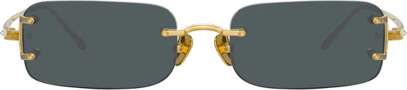 Lunettes de soleil Linda Farrow Taylor LFL1131 forme rectangulaire plaqué or - Gris vue 6