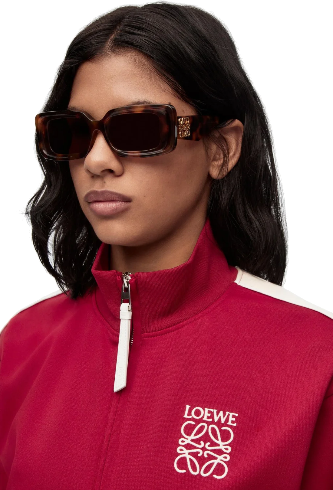 Lunettes de soleil Loewe LW40101I rectangulaires pour femme vue 2