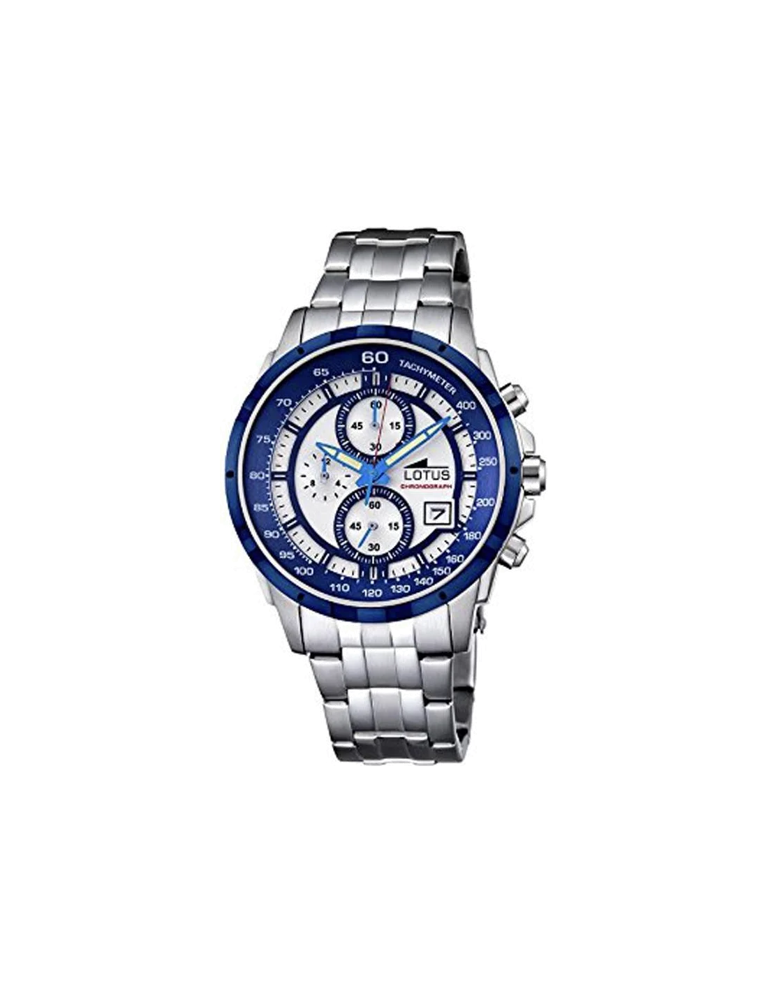 Montre Homme Lotus Chrono L10130/1 Cadran Blanc Bracelet Acier