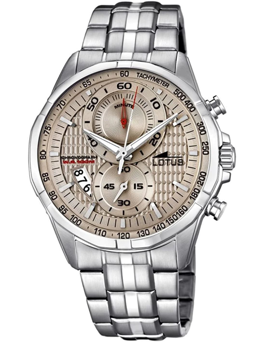 Montre Homme Lotus L10132/1 en acier argenté, cadran marron
