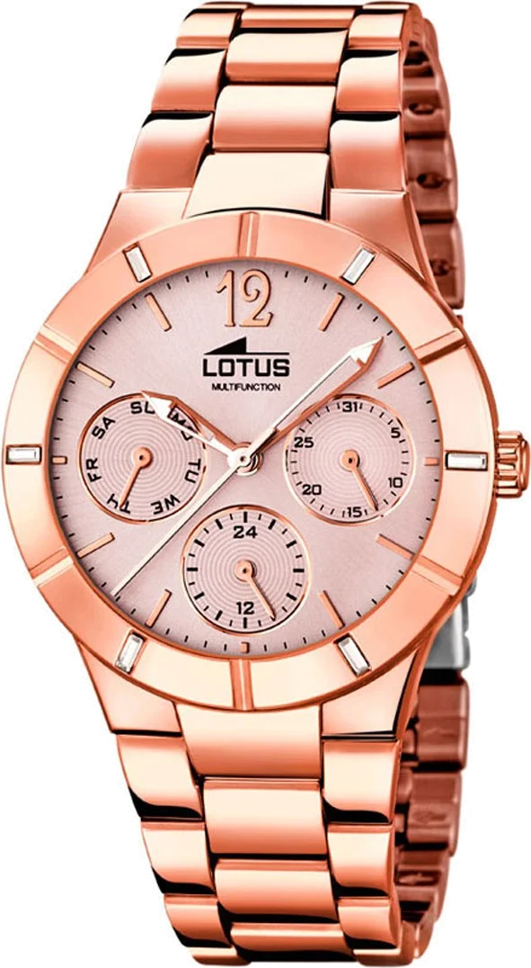 Montre Femme Lotus Trendy L15915/2 en Acier Or Rose et Cadran Fuchsia