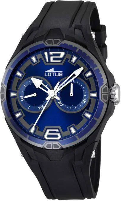 Montre Homme Lotus Sport L18184/1 - Boîtier Noir, Cadran Bleu