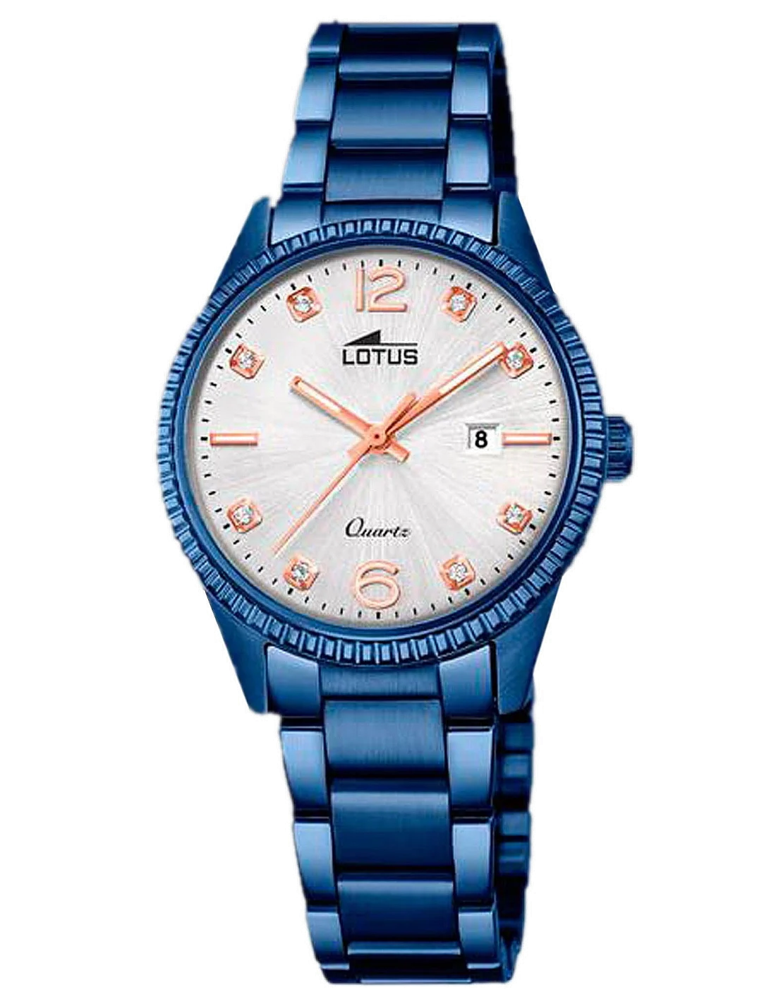 Montre Lotus L18304/3 pour Femme, Cadran Blanc et Bracelet Bleu Acier