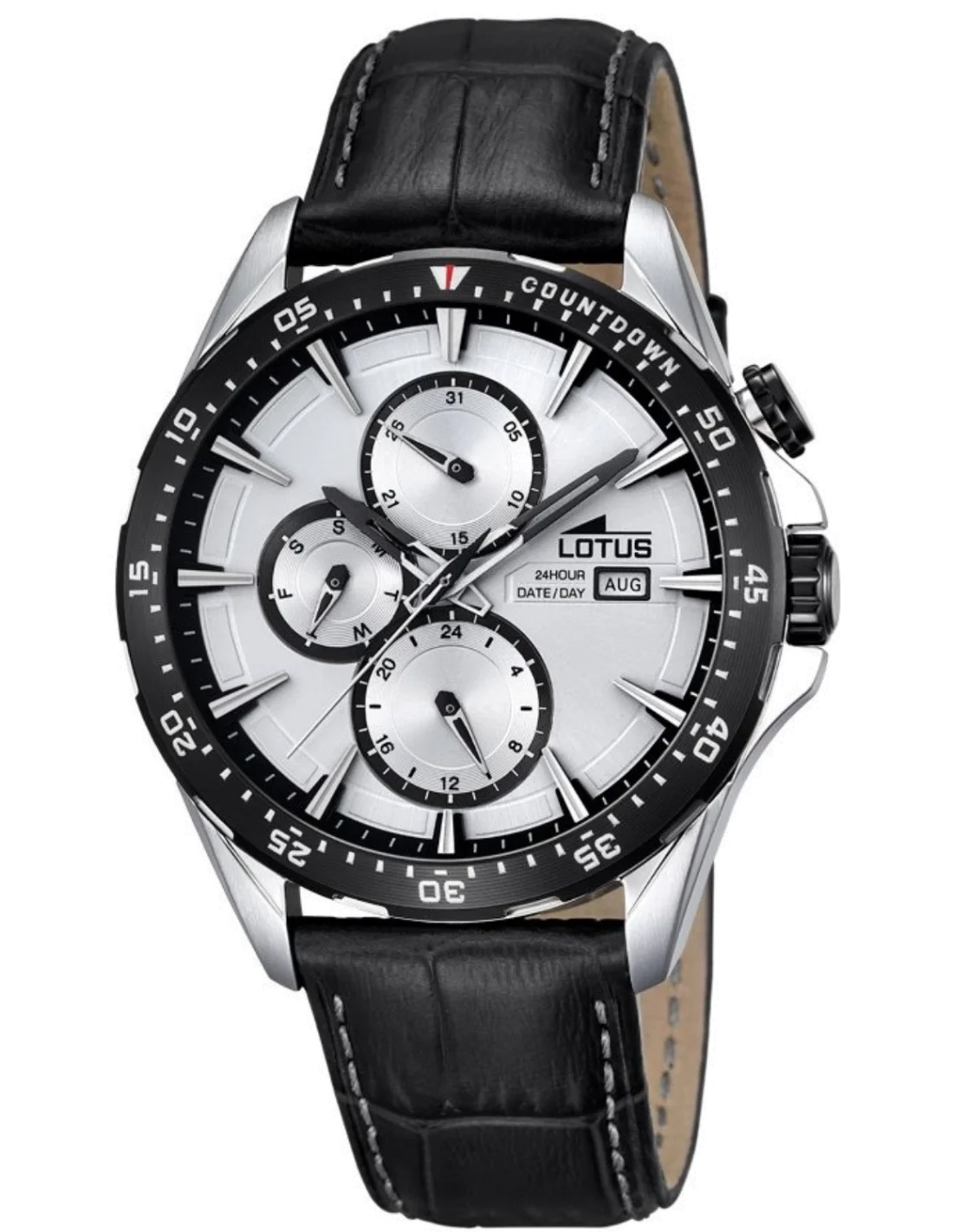 Montre Homme Lotus L18312/1 Noir Cadran Blanc Acier