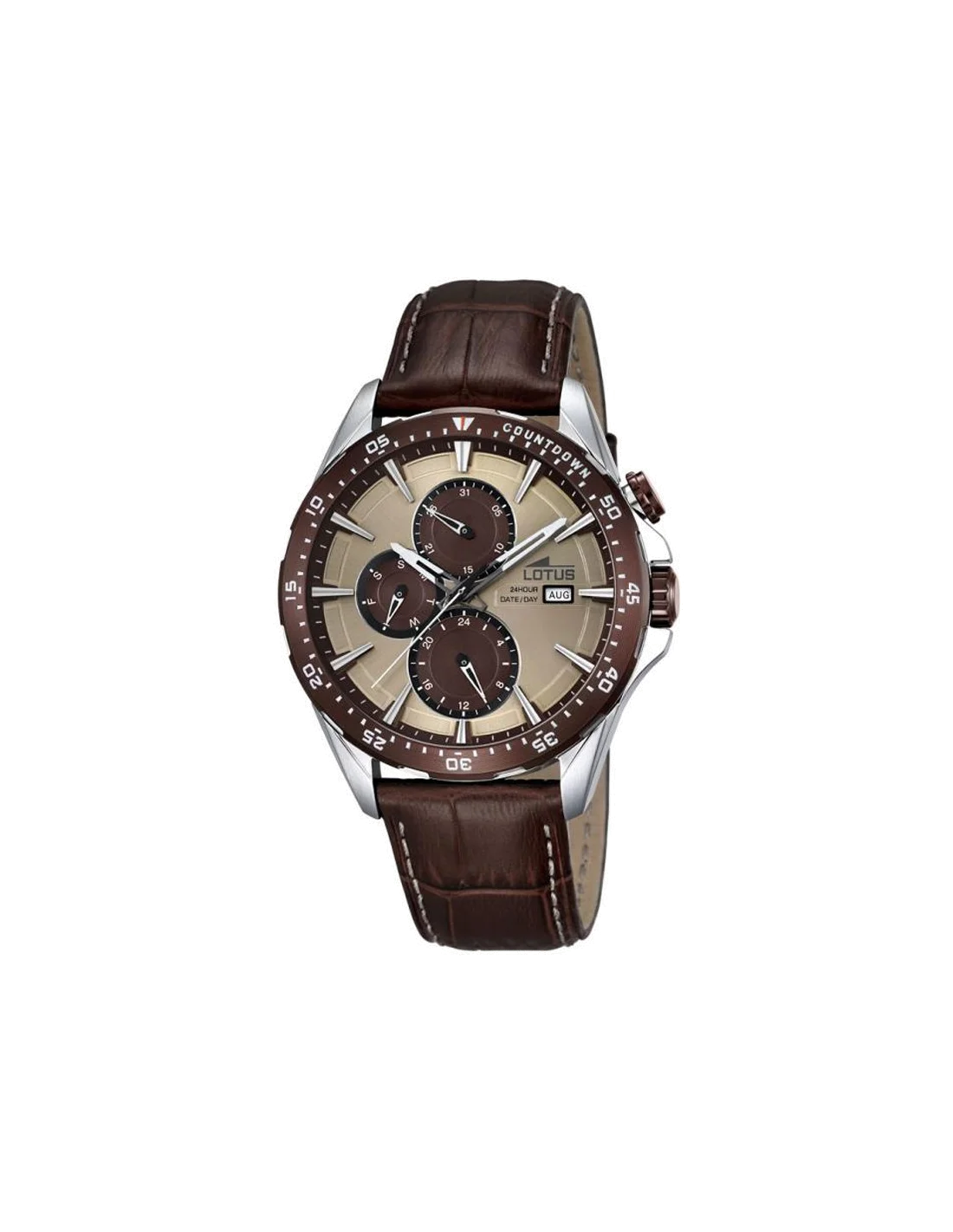 Montre Homme Lotus L18312/2 en acier et cuir marron