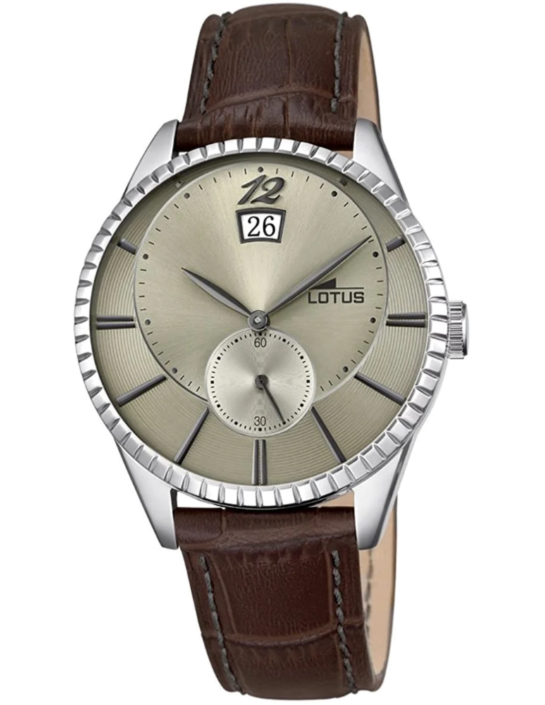 Montre Homme Lotus L18322/2 Cadran Doré Bracelet Cuir Marron