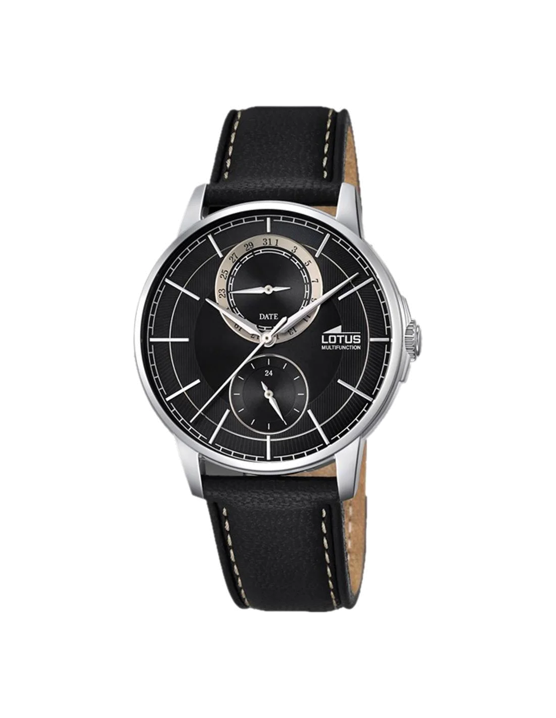 Montre Homme Lotus L18323/3 à Cadran Noir et Bracelet Cuir