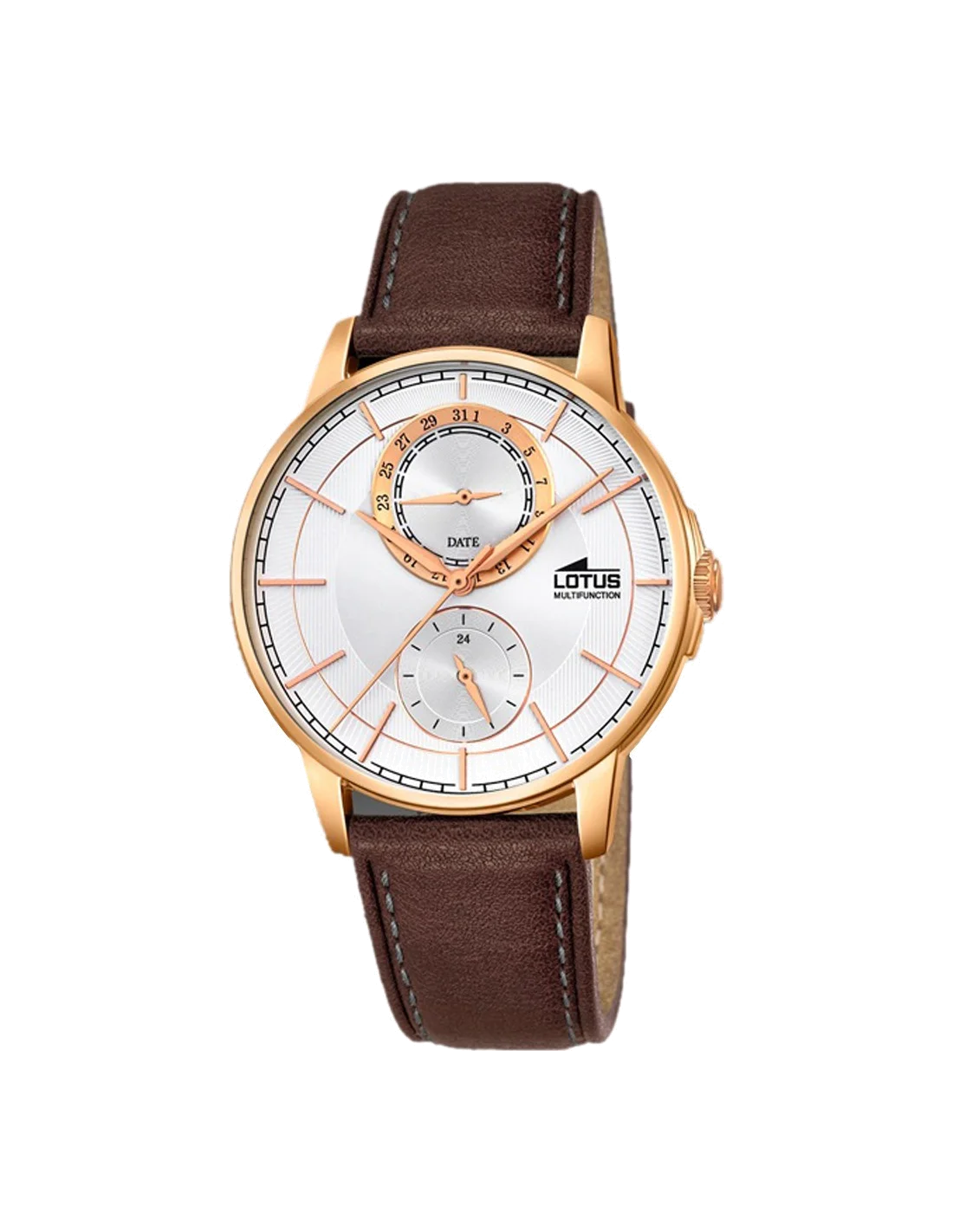 Montre Homme Lotus Multifonction L18324/1 Cadran Argent Bracelet Marron