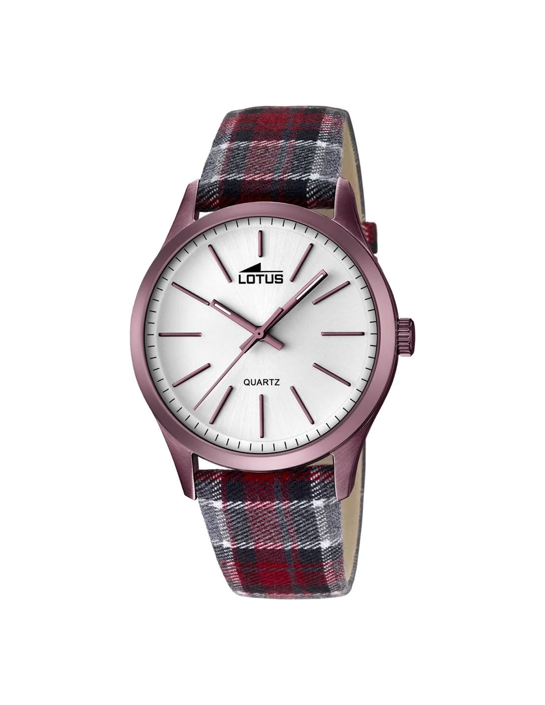 Montre Homme Lotus L18349/1 Cadran Blanc Boîtier Violet Bracelet Nylon Rouge