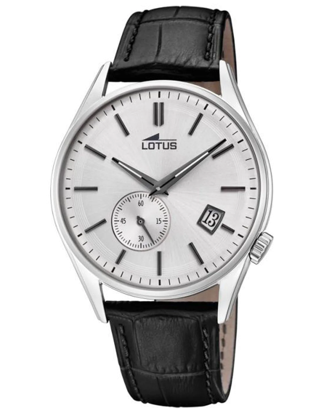 Montre Homme Lotus L18355/1 à Cadran Argent et Bracelet Cuir Noir