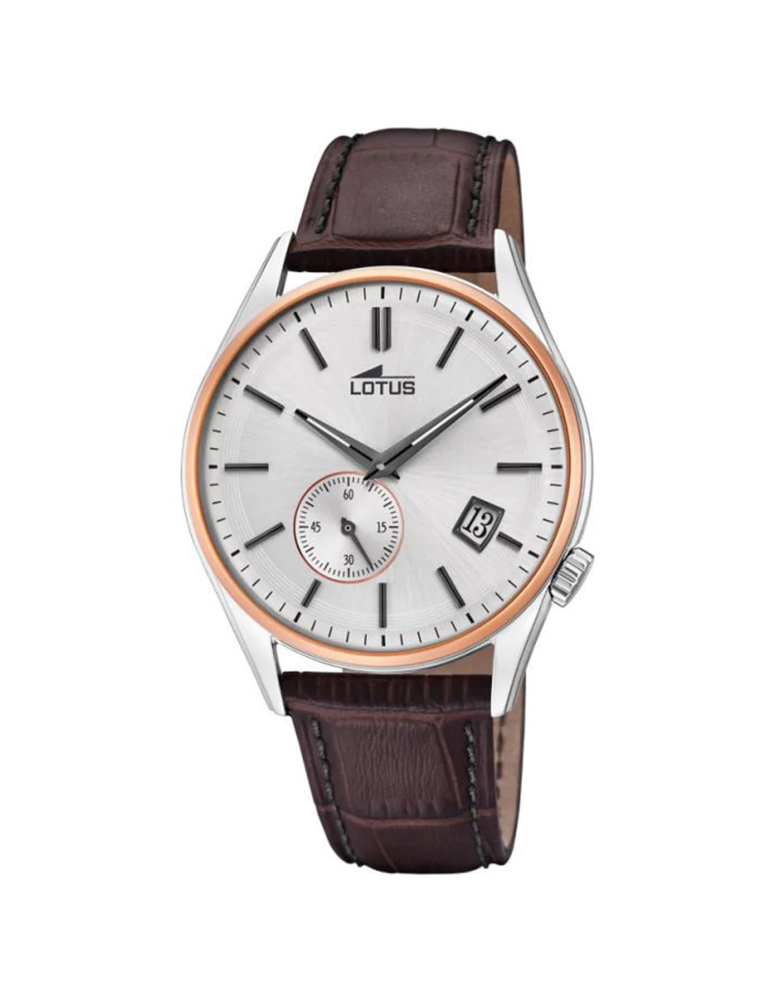 Montre Homme Lotus L18356/1 Cadran Argent Bracelet Cuir Marron