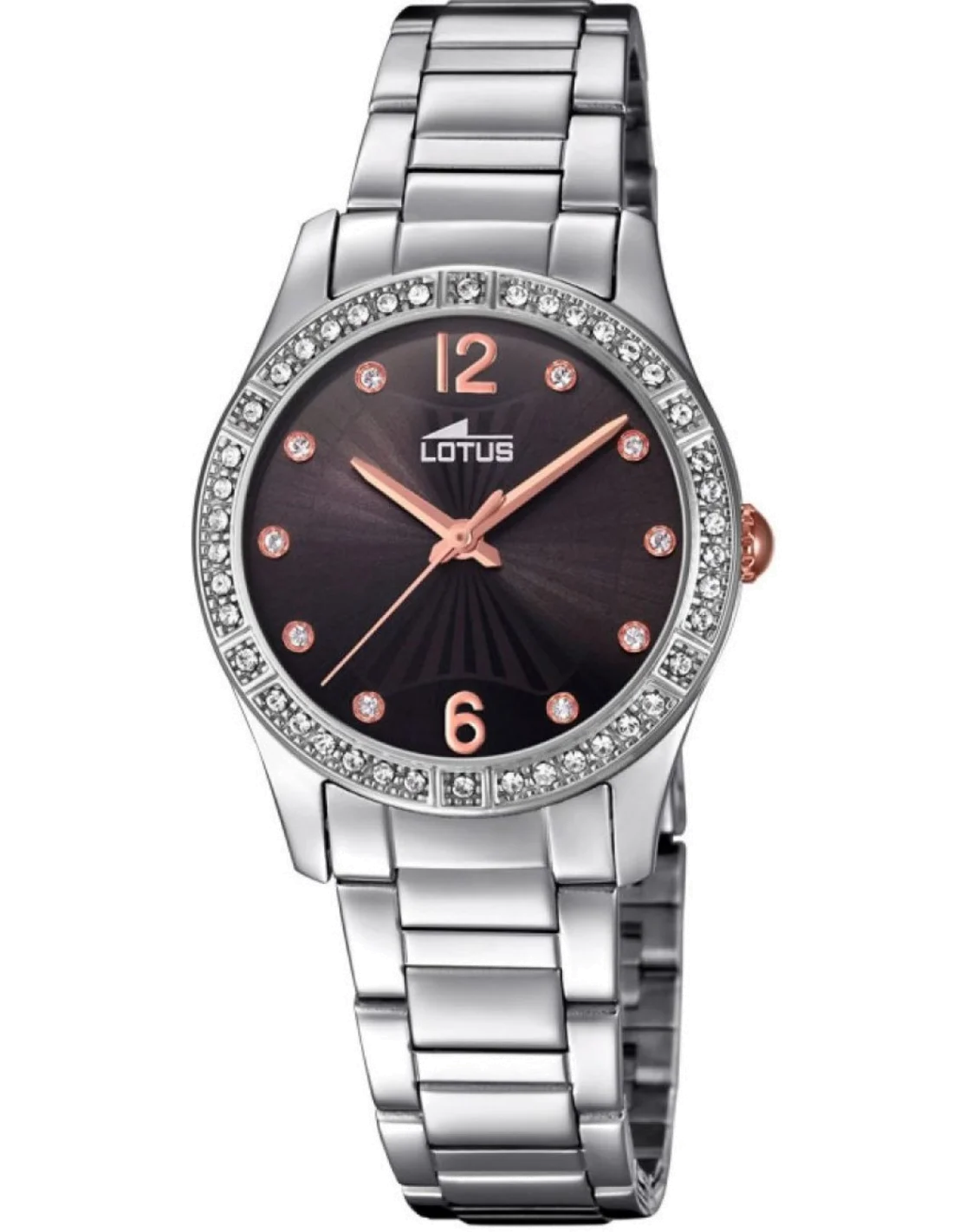 Montre Lotus Grace L18383/2 pour Femme, Cadran Noir et Bracelet Argent