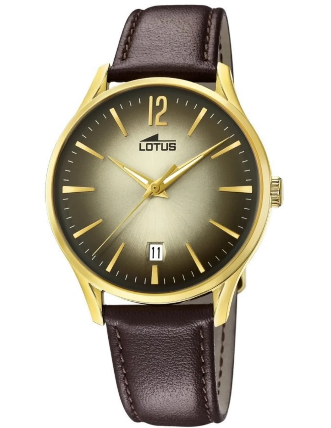 Montre Homme Lotus Revival L18403/2 - Cadran Gris, Boîtier Or, Bracelet Cuir Marron