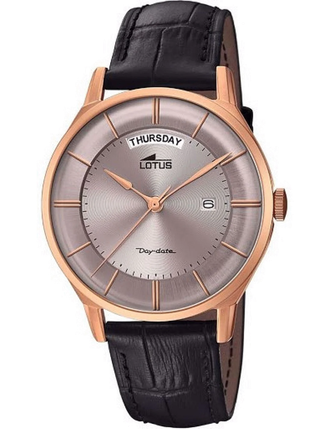 Montre Homme Lotus L18422/1 à boîtier or rose et bracelet cuir noir