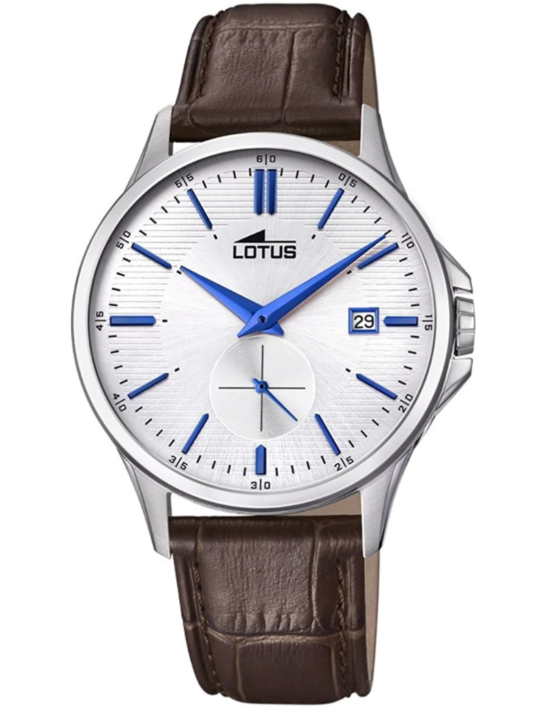 Montre Homme Lotus L18424/1 Cadran Argent Bracelet Cuir Marron