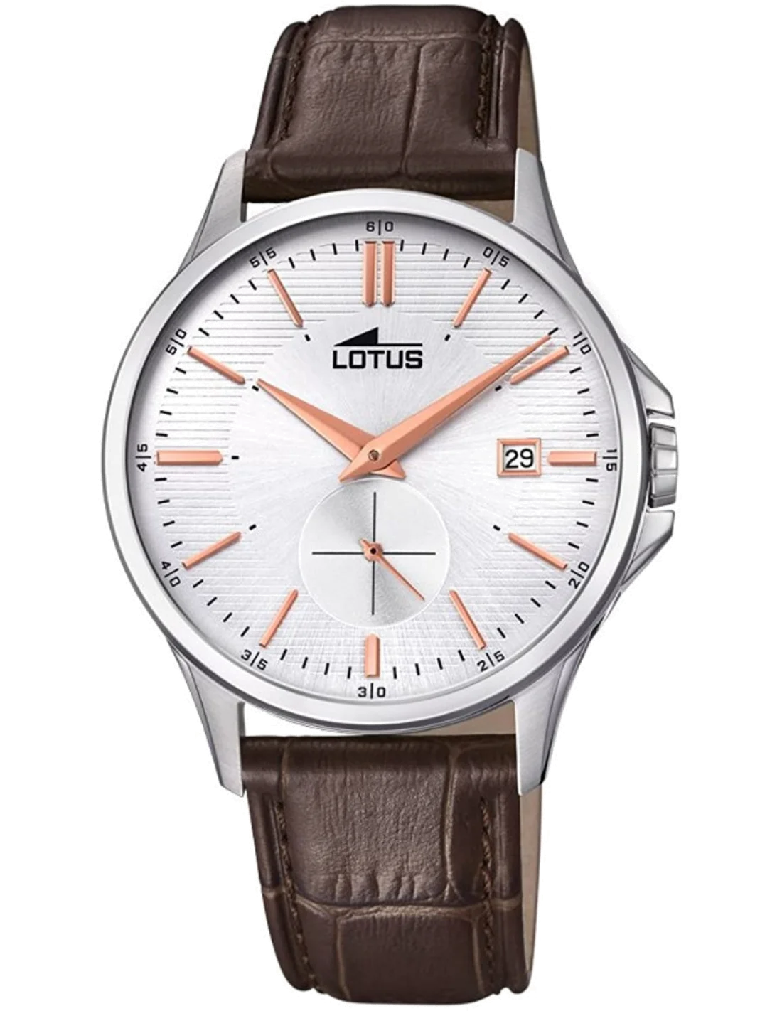 Montre Homme Lotus L18424/2 en acier argenté et bracelet cuir marron