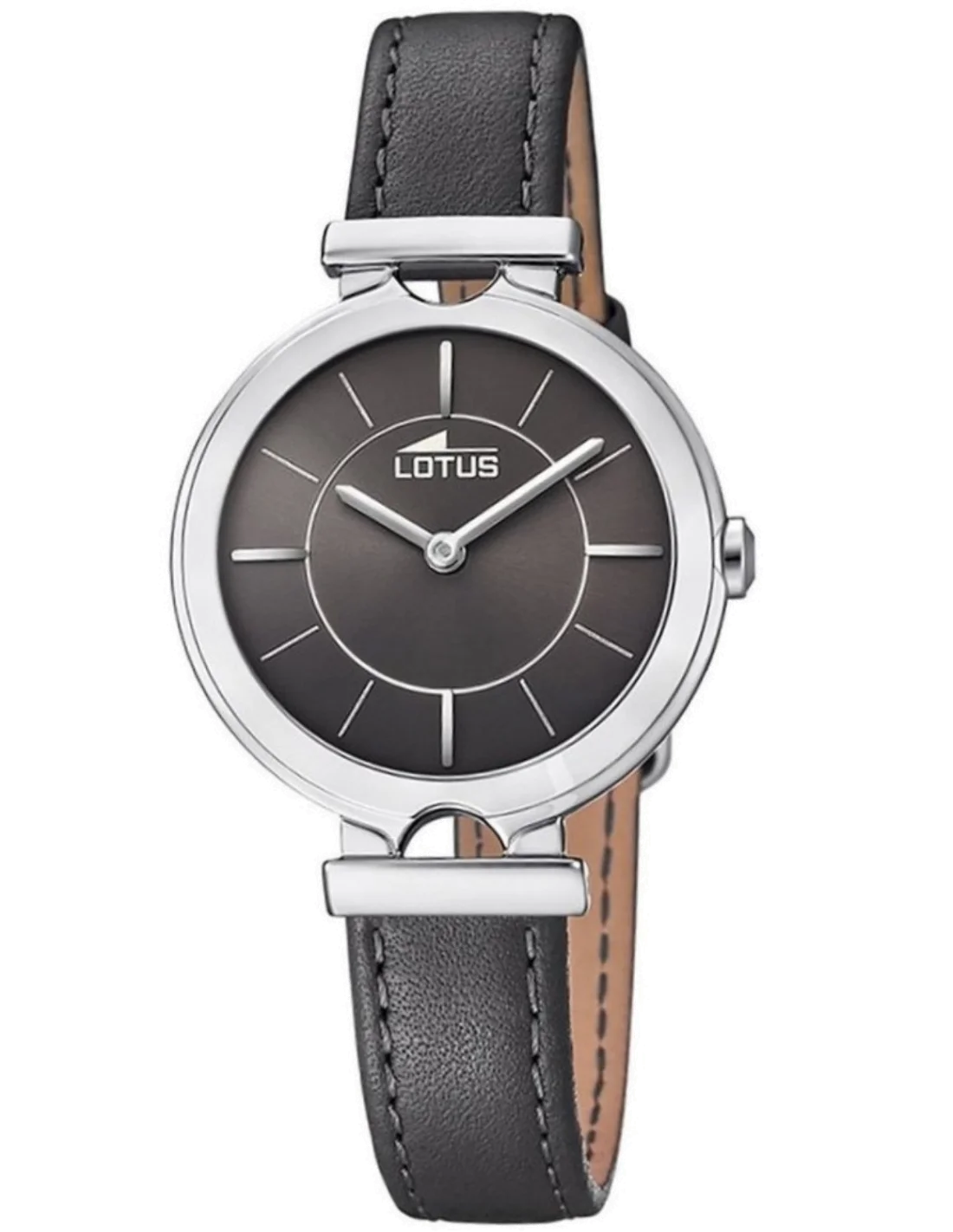 Montre Femme Lotus L18451/2 à Cadran Gris et Bracelet Cuir Noir