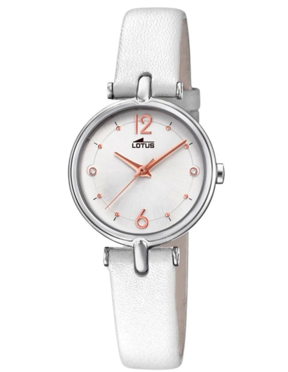 Montre Femme Lotus L18458/1 en Acier et Cuir Blanc