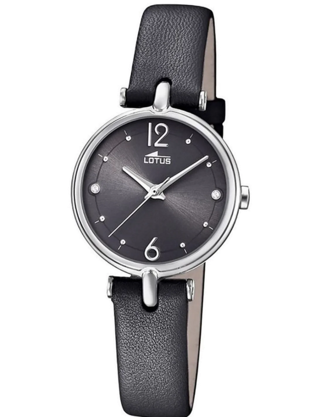 Montre Femme Lotus L18458/2 à Cadran Noir et Bracelet Cuir