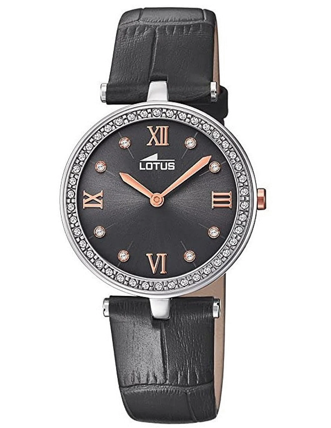 Montre Lotus pour Femme L18462/4, Cadran Noir et Bracelet Cuir Noir