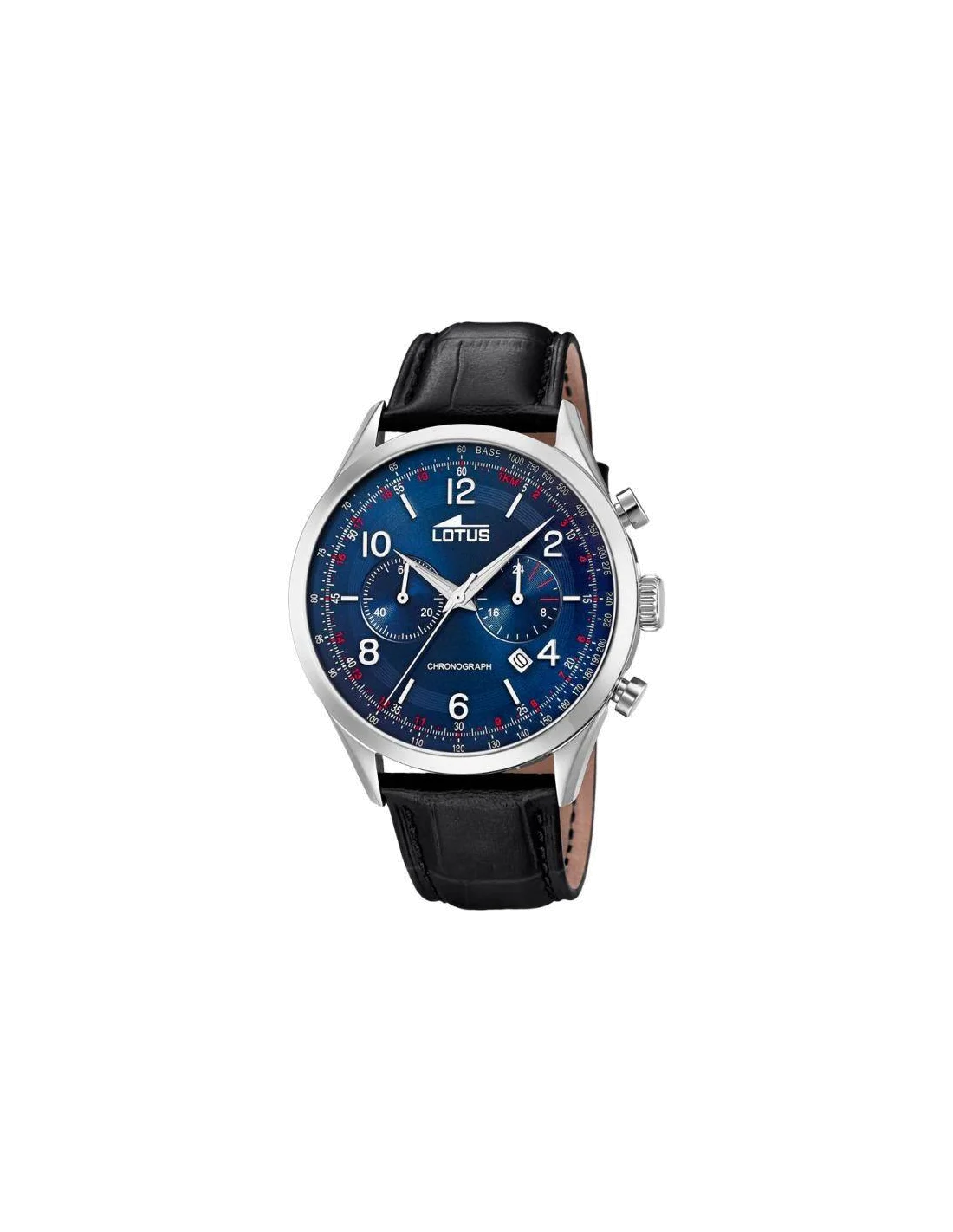Montre Homme Lotus L18557/2 - Boîtier Acier, Cadran Bleu, Bracelet Cuir Noir
