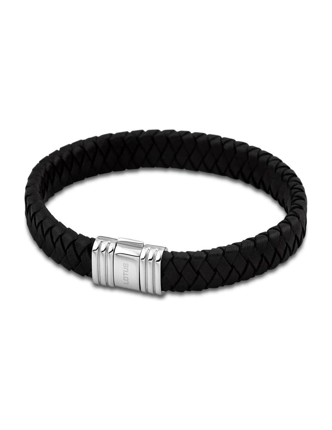 Bracelet Homme Lotus Basic LS1518-2/2 cuir tressé couleur noire