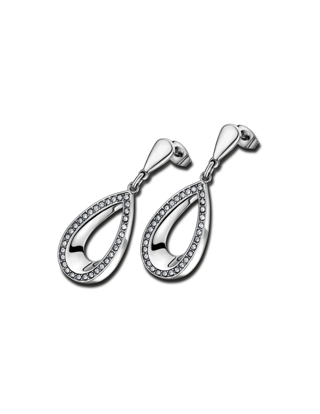 Boucles d'oreilles Lotus Style Rainbow en acier inoxydable argenté - Réf. LS1781-4/1