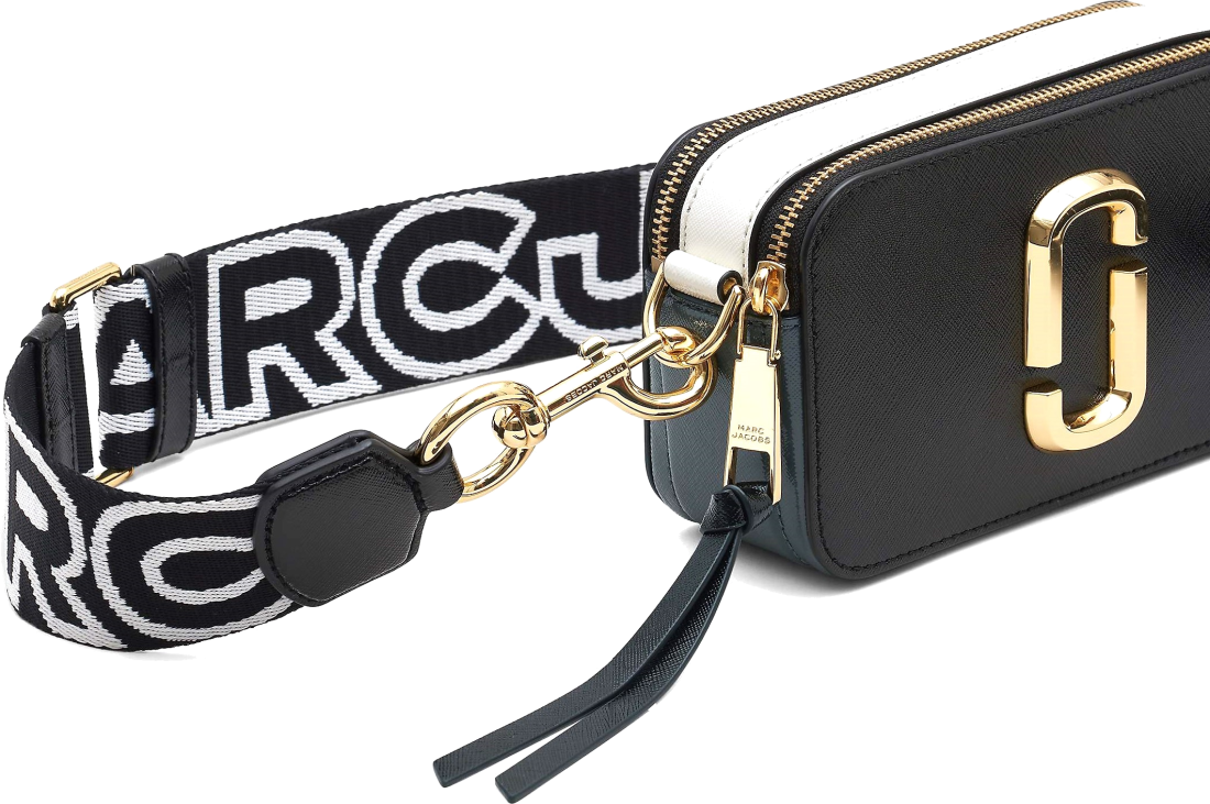 Sac à main bandoulière Marc Jacobs The Snapshot - Noir - Blanc vue 3