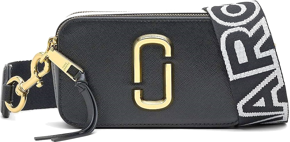 Sac à main bandoulière Marc Jacobs The Snapshot - Noir - Blanc vue 4