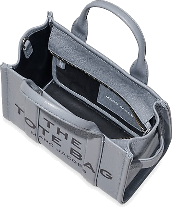 Sac à main Marc Jacobs The Mini Tote Bag en cuir grainé - Gris vue 2