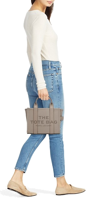 Sac à main Marc Jacobs The Mini Tote Bag en cuir grainé - Beige vue 2