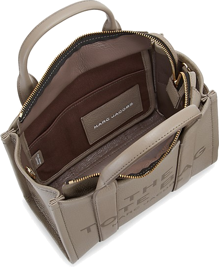 Sac à main Marc Jacobs The Mini Tote Bag en cuir grainé - Beige vue 3