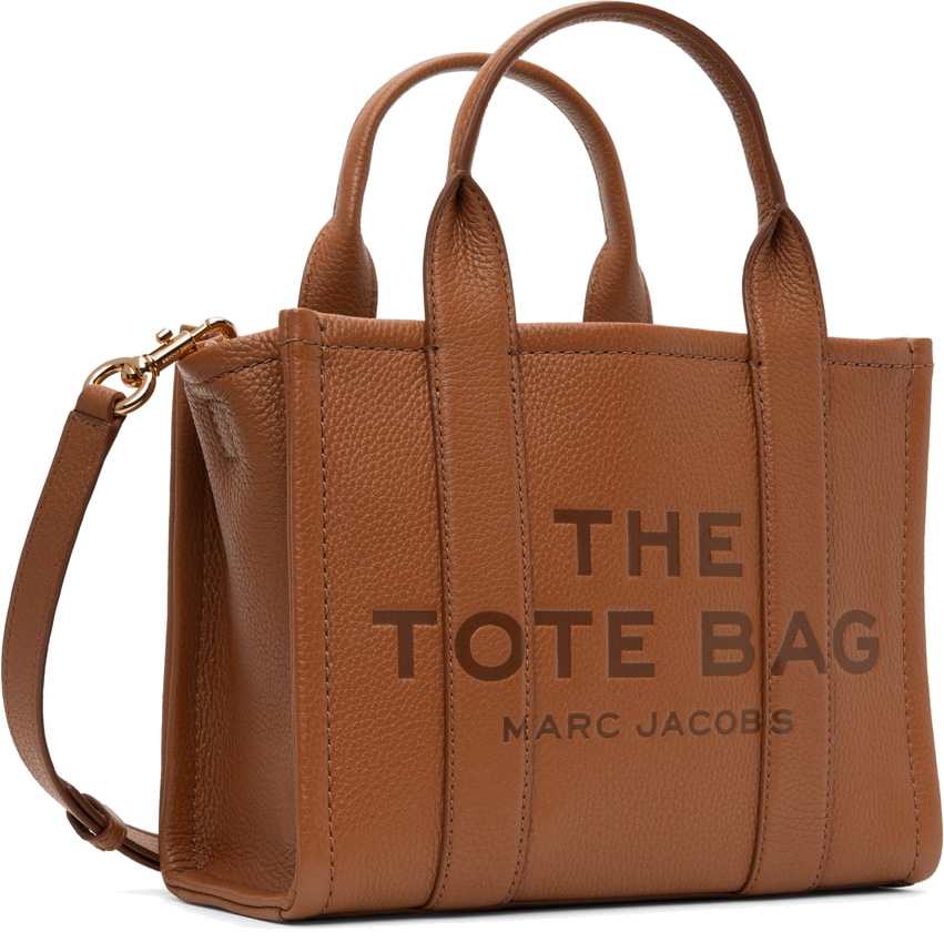 Sac à main Marc Jacobs The Mini Tote Bag en cuir grainé - Marron vue 2