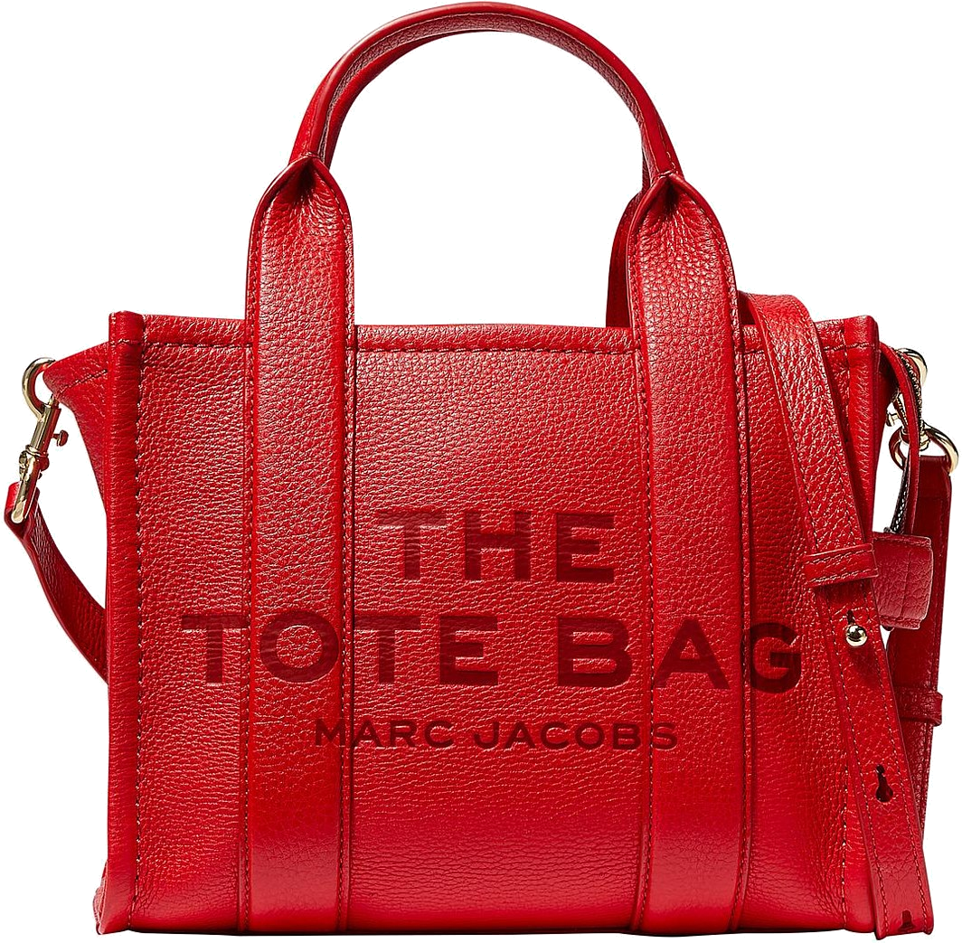 Sac à main Marc Jacobs The Mini Tote Bag en cuir grainé - Rouge vue 5