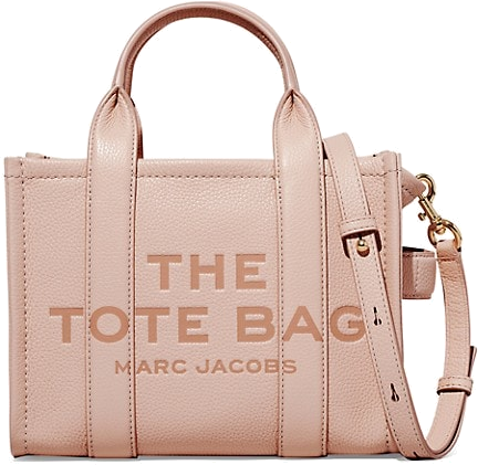 Sac à main Marc Jacobs The Mini Tote Bag en cuir grainé - Rose pâle vue 4