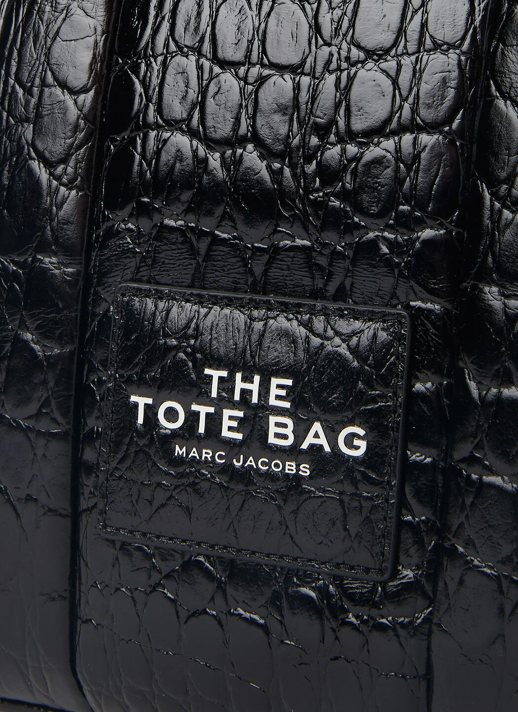 Sac à main cabas Marc Jacobs The Croc en cuir noir embossé - Réf. H022L01RE22 vue 5