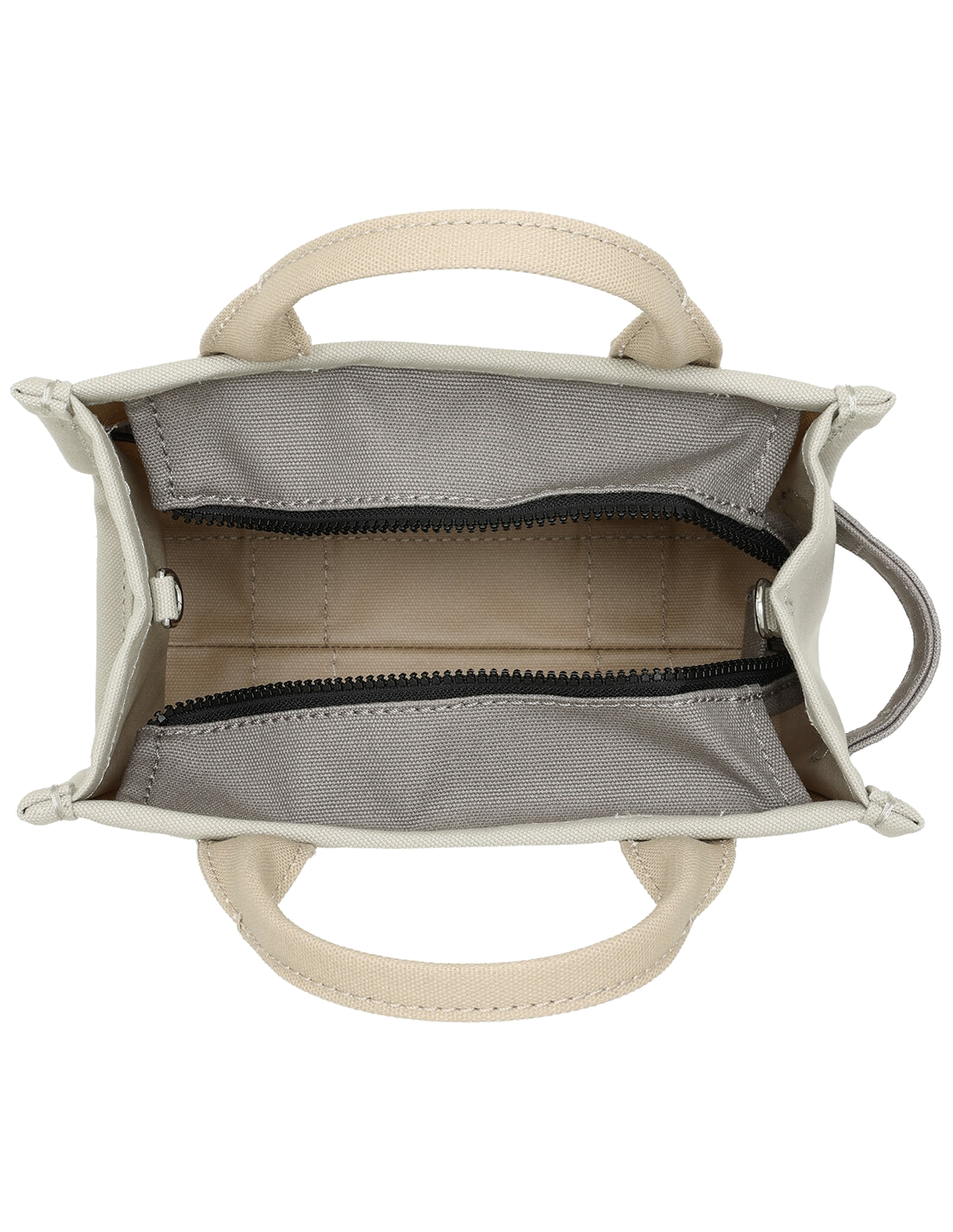 Sac à main Marc Jacobs The Mini Tote Bag en toile - Beige - Gris vue 2