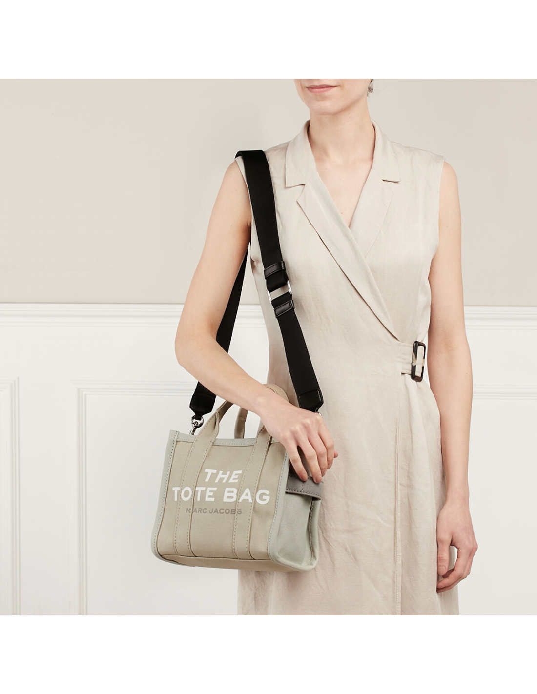 Sac à main Marc Jacobs The Mini Tote Bag en toile - Beige - Gris vue 5