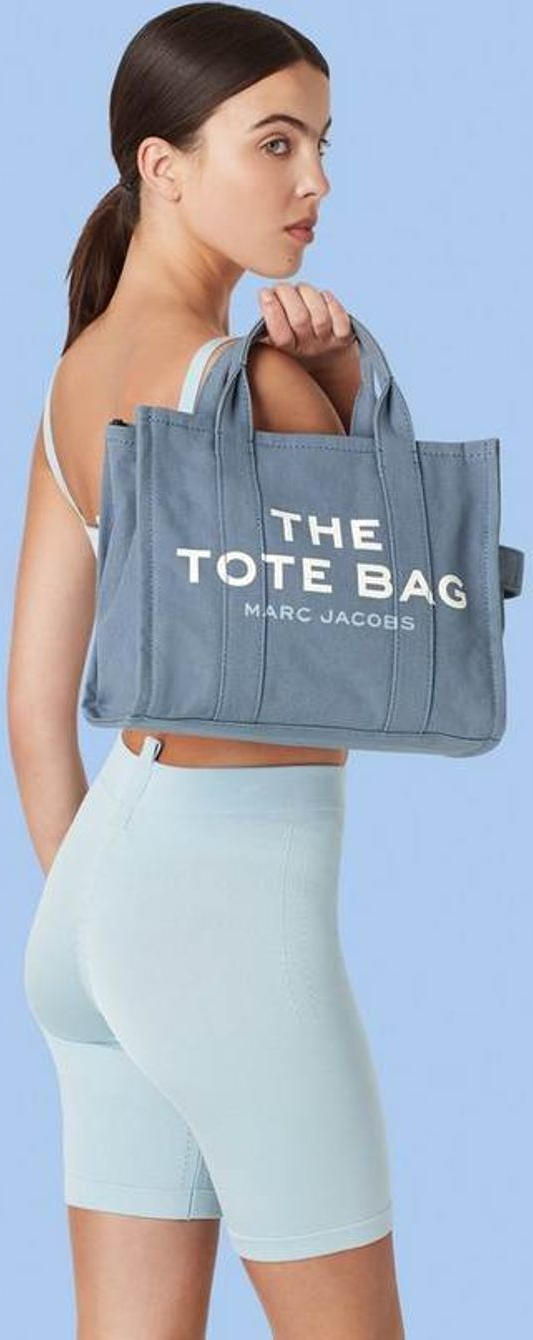 Sac à main Marc Jacobs The Medium Tote Bag en toile - Bleu vue 2