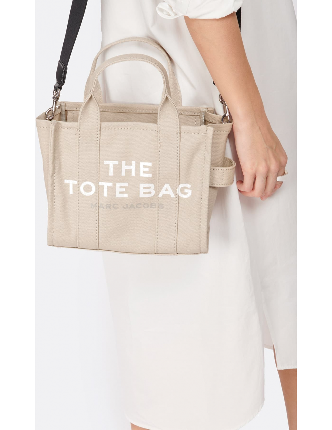 Sac à main Marc Jacobs The Mini Tote Bag en toile - Beige vue 3