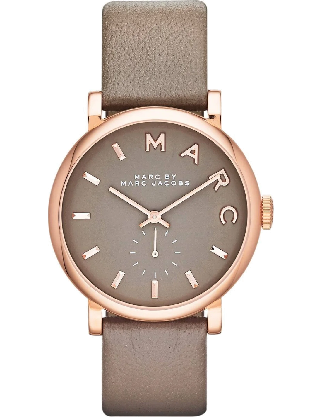 Montre Femme Marc Jacobs MBM1266 - Boîtier Or Rose, Cadran et Bracelet Cuir Gris