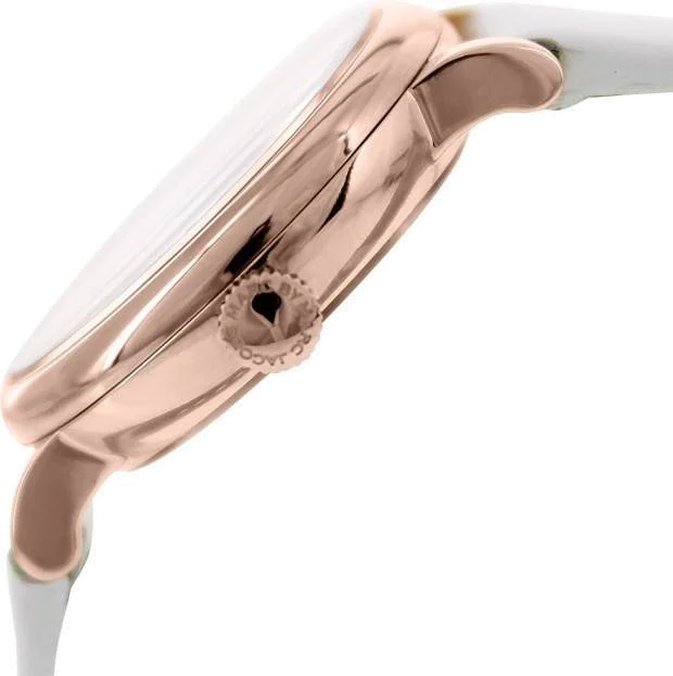 Montre Femme Marc Jacobs MBM1284 Boîtier Or Rose Cadran Blanc Bracelet Cuir vue 2