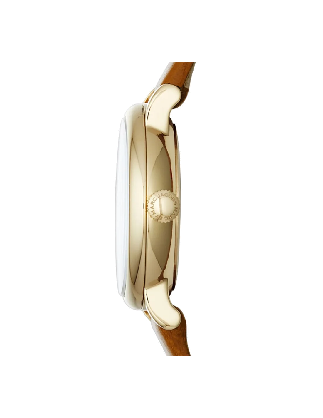 Montre Femme Marc Jacobs MBM1317 Cadran Blanc Boîtier Or Bracelet Cuir Marron vue 2