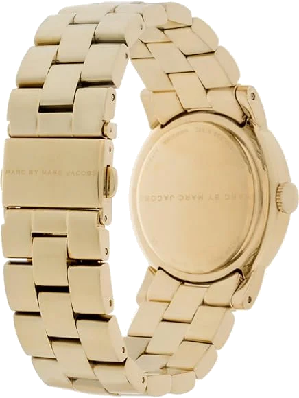 Montre Femme Marc Jacobs Amy MBM3056 en acier doré avec cadran blanc et index pierres vue 3