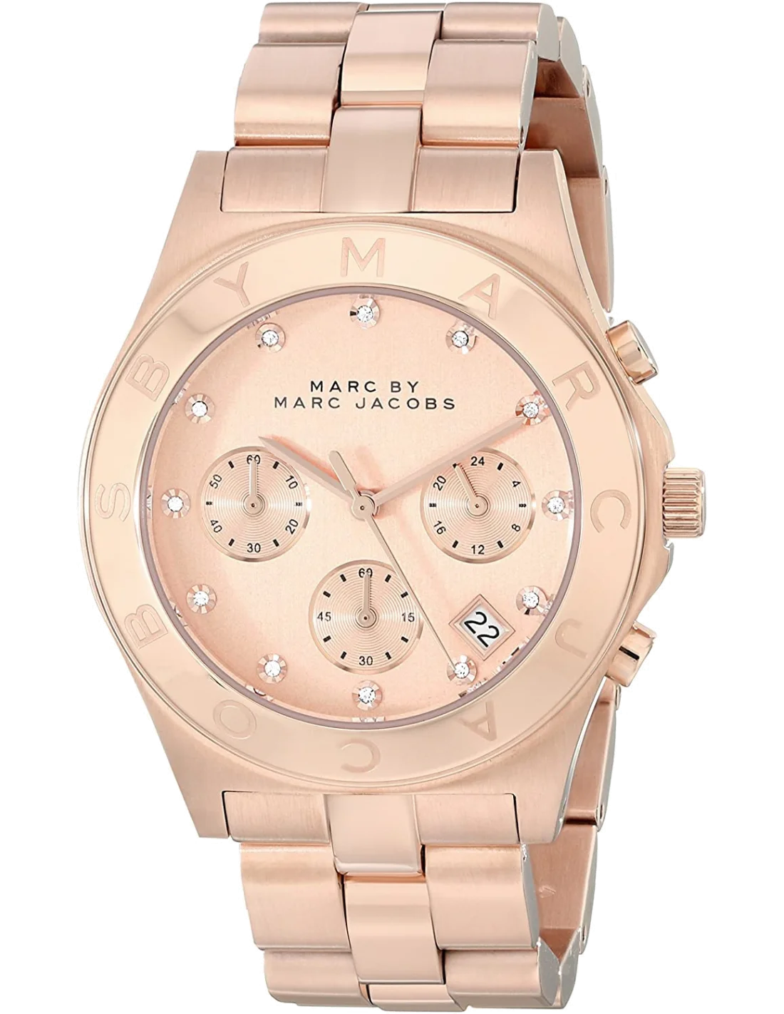 Montre Femme Marc Jacobs MBM3102 Chronographe Acier Or Rose