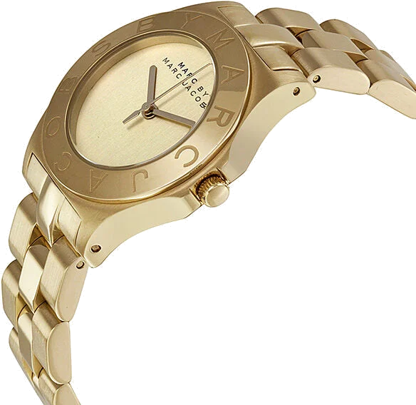 Montre Femme Marc Jacobs MBM3126 - Boîtier et Bracelet Acier Inoxydable Doré Or Jaune vue 3