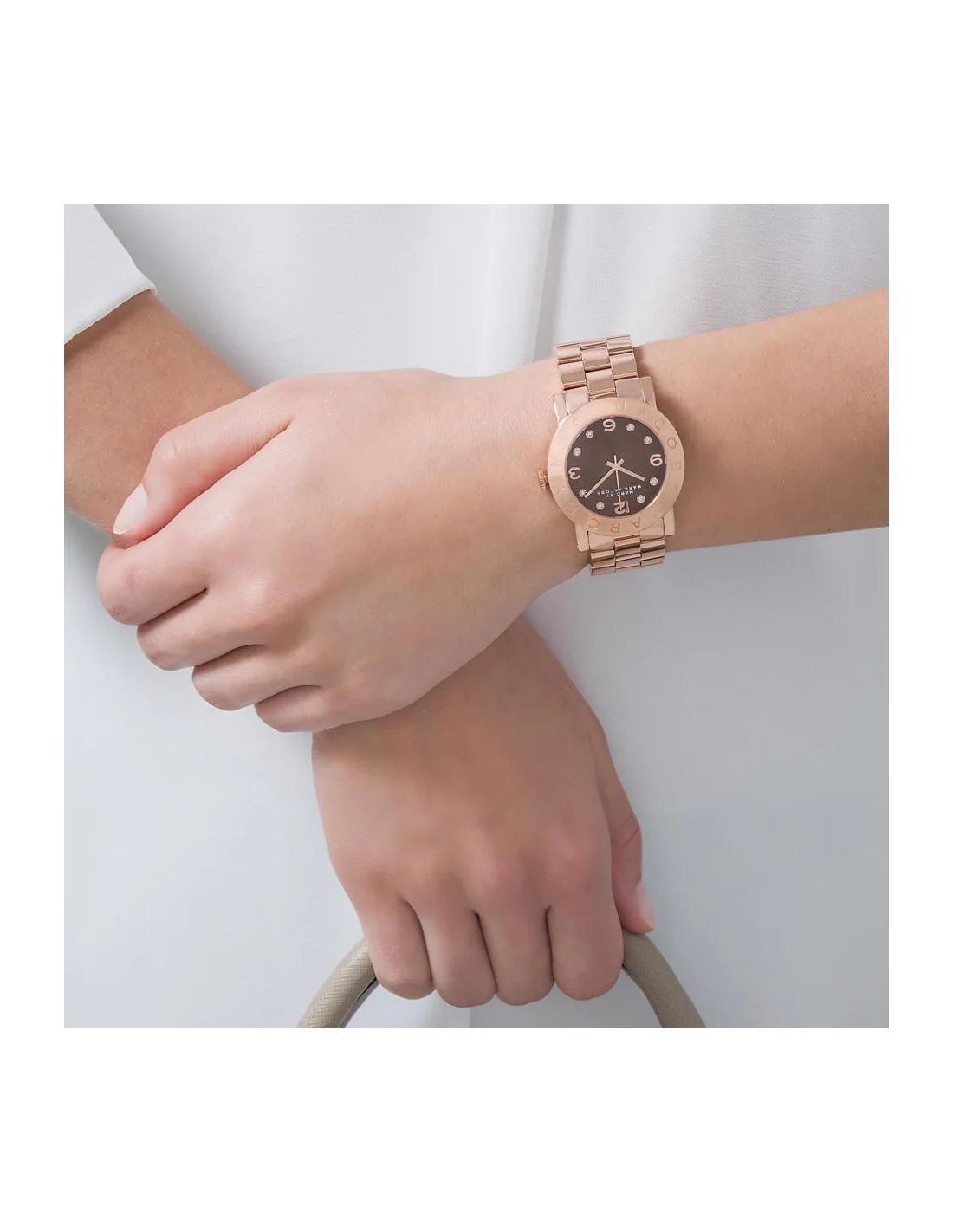 Montre Femme Marc Jacobs Amy MBM3167 Acier Or Rose Cadran Chocolat vue 2