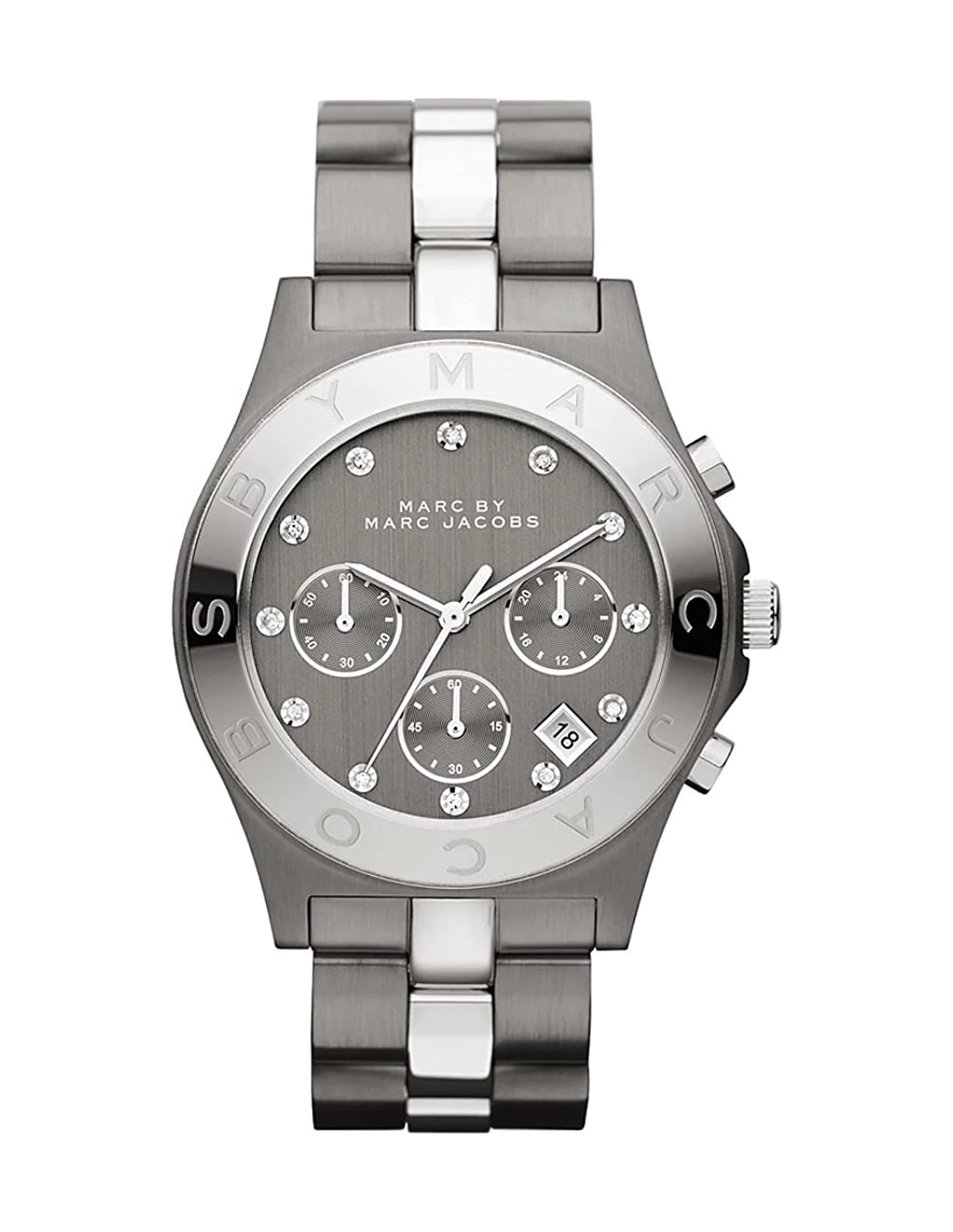 Montre Femme Marc Jacobs Blade MBM3179 Cadran Noir Bracelet Acier Deux Tons